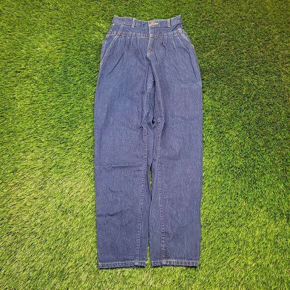 VTG 80s Lee High Waisted Mom Jeans Womens 27x32 Pleated Tapered - Picture 1 of 8